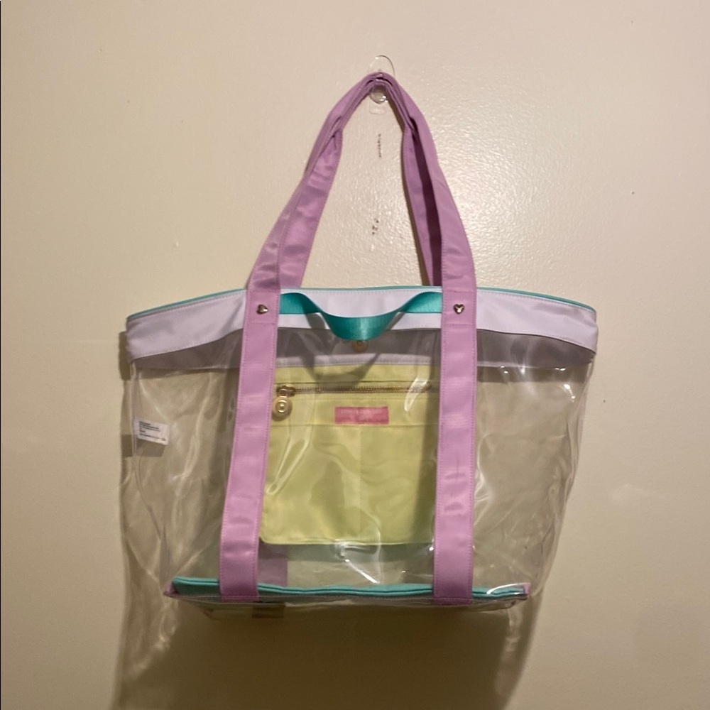 STONEY CLOVER TARGET Transparent Purple and Green Tote BEACH Bag - Picture 3 of 9